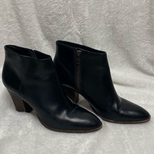 J Crew black heeled booties size 10